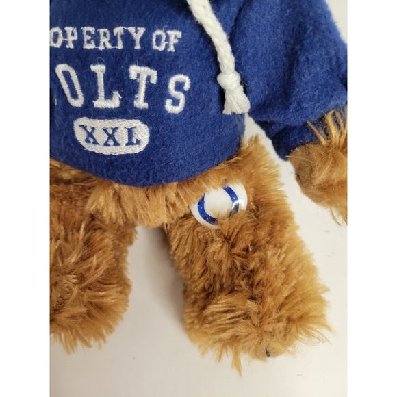 Indianapolis COLTS Super Soft 9" Brown Bear Wearing Hoodie Stuffed Animal - Picture 3 of 9
